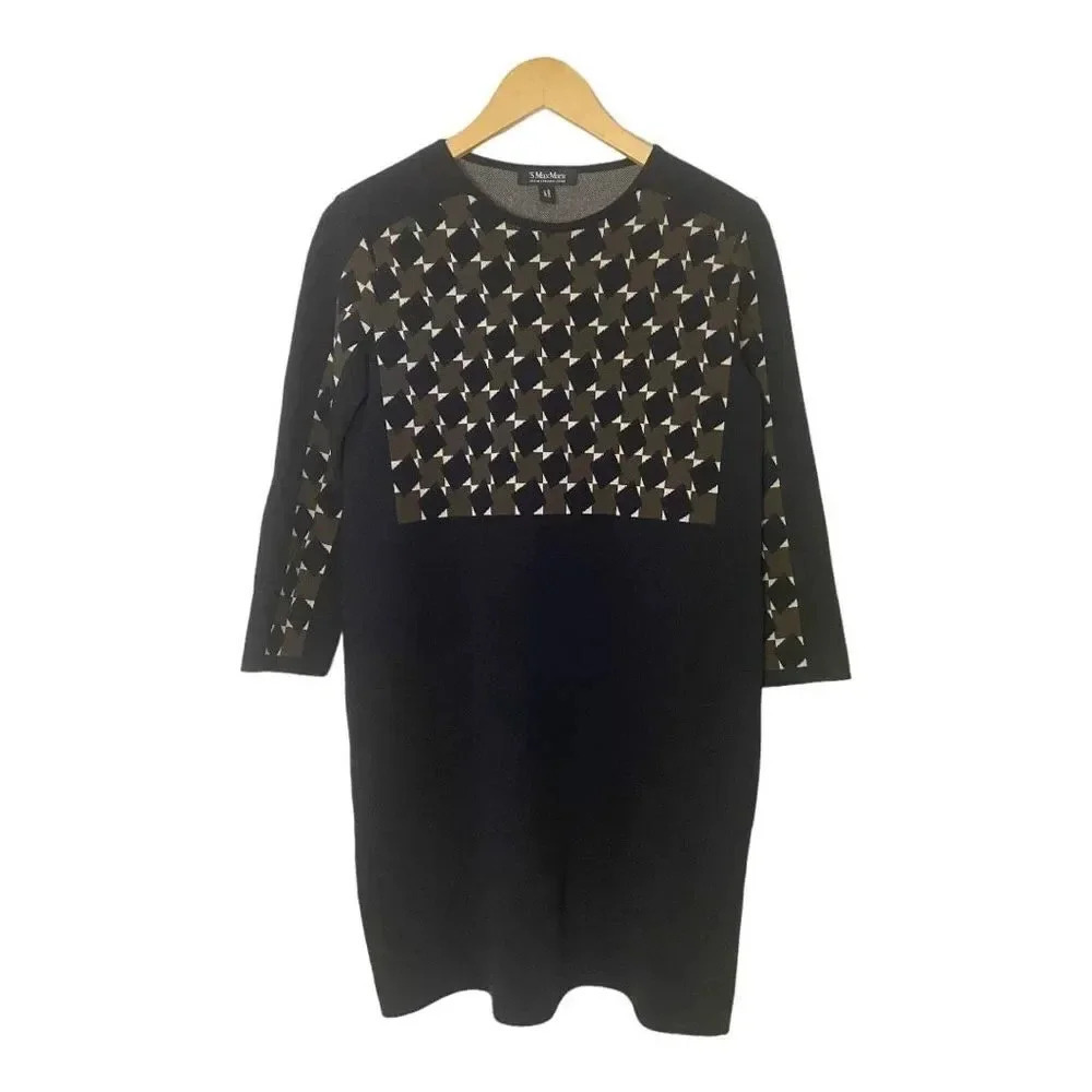 ‘S Max Mara Knit Geometric Shift Dress